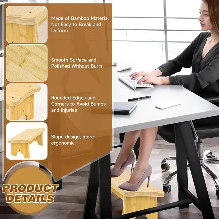 Bamboo Foot Rest Stool For Home And Office factory