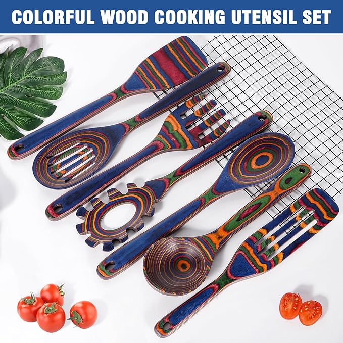 Colorful Wood Cooking Utensils Set price